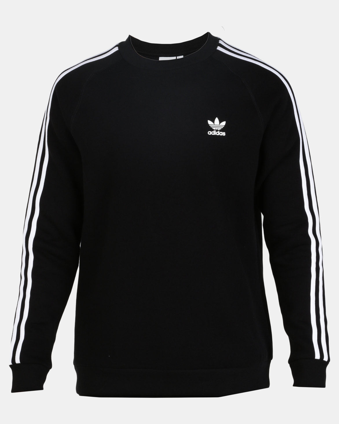 adidas Originals Mens 3 Stripe Crew Sweatshirt Black | Zando