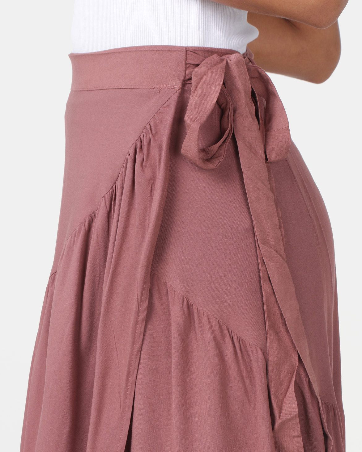 Legit Frill Wrap Maxi Skirt Brandy Pink | Zando