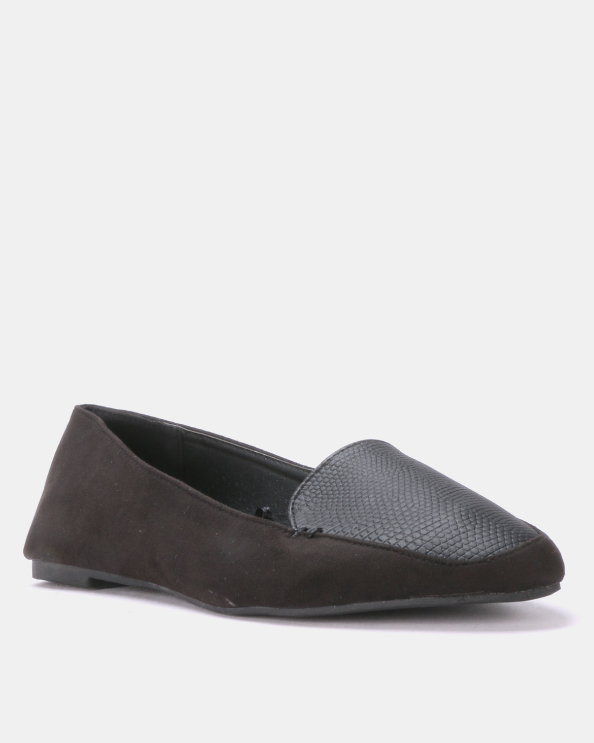 Legit Pointed Multi Fabric Loafers Black | Zando