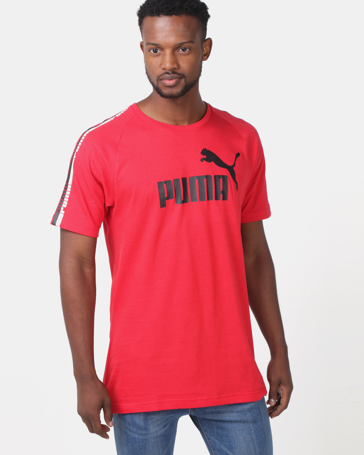 Puma Tape Logo Tee Red | Zando