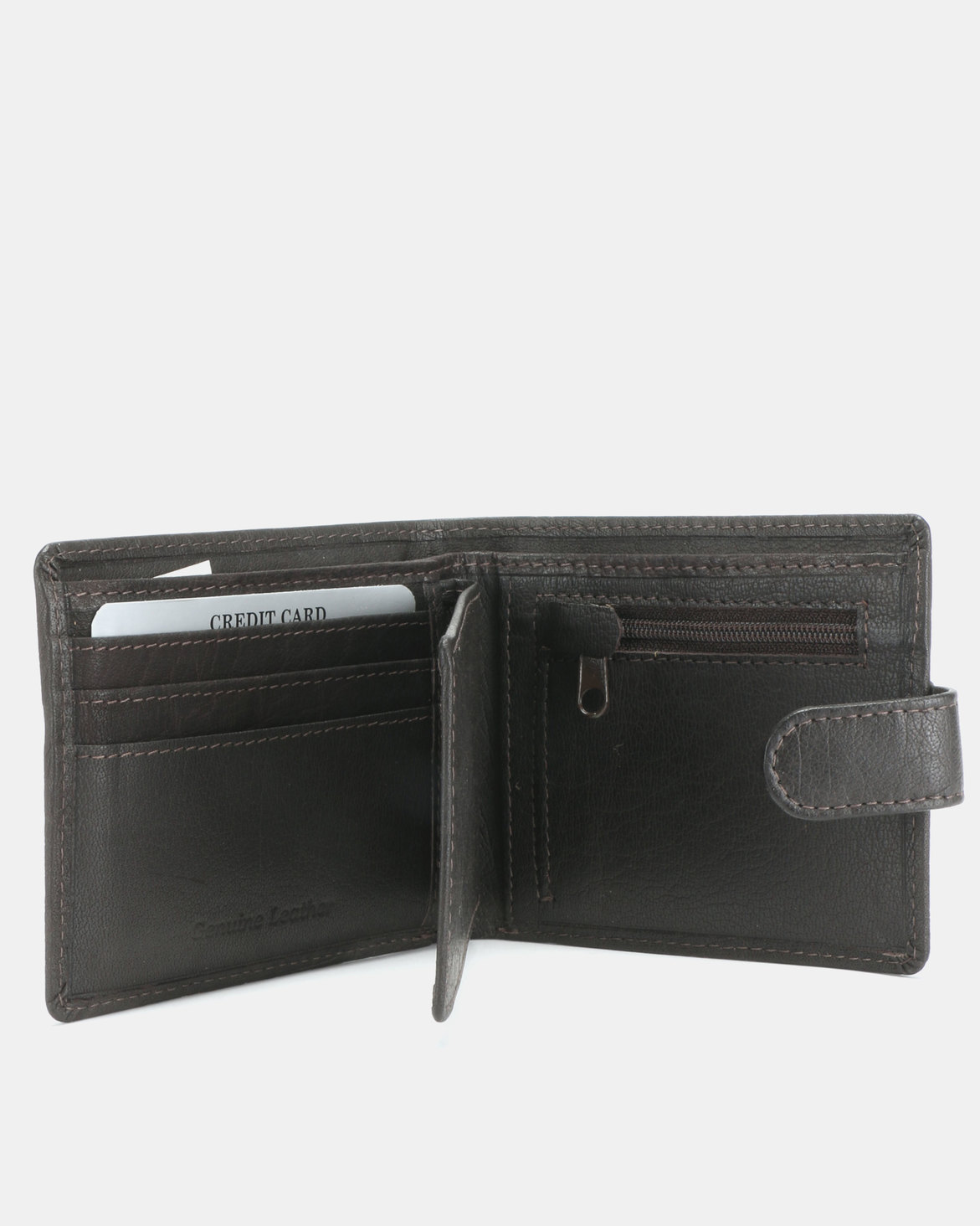 Bossi Print Executive Billfold Leather Wallet Brown | Zando