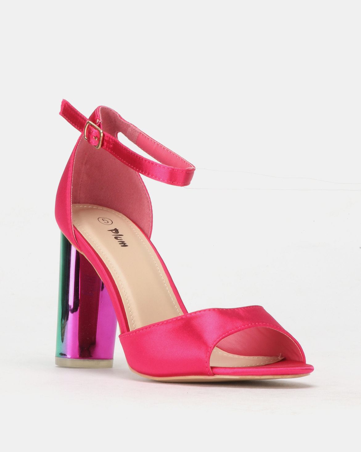 PLUM Block Heel Sandal Pink | Zando