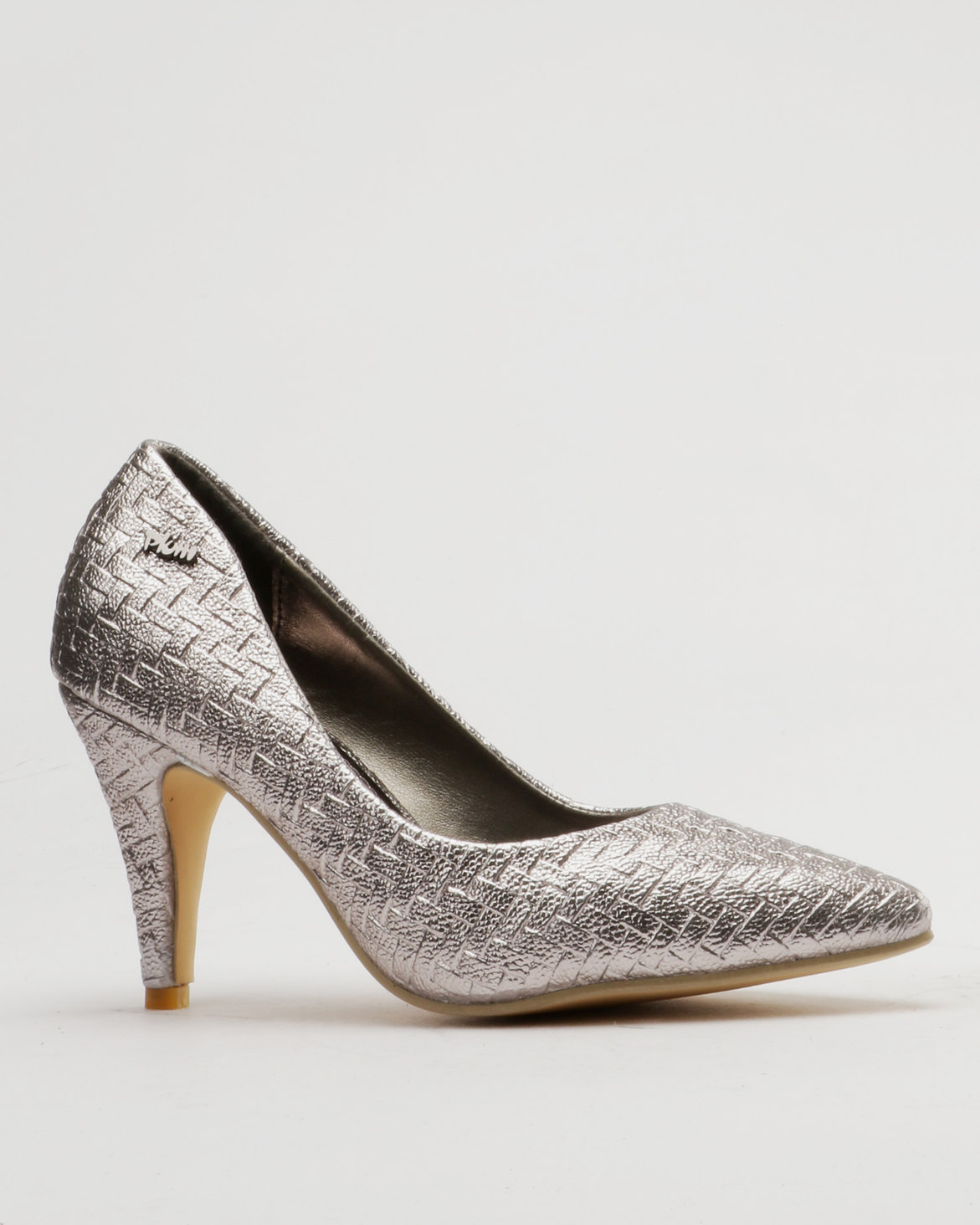 PLUM Wove High Heel Court Silver | Zando