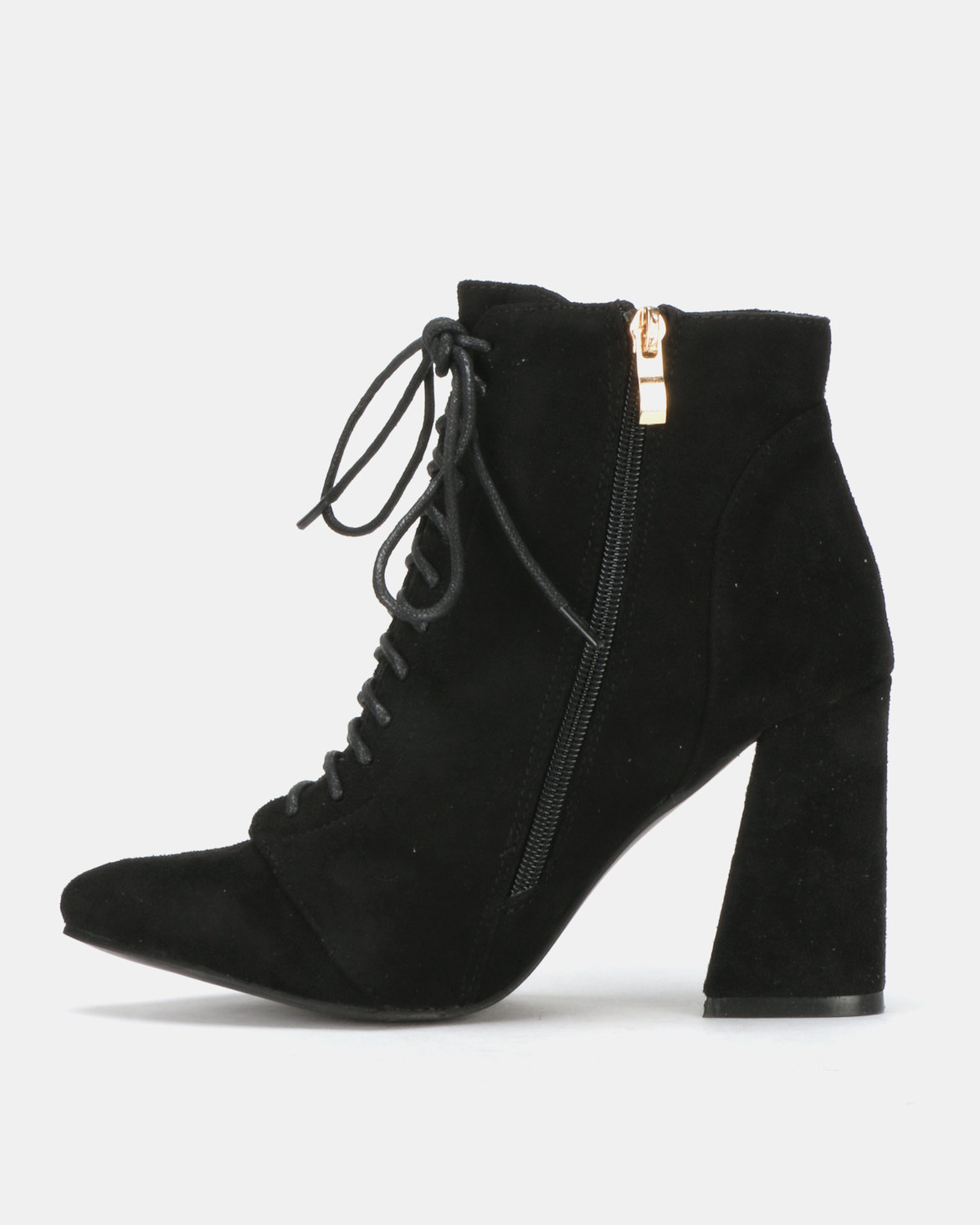 PLUM Block Heel Boots Black | Zando