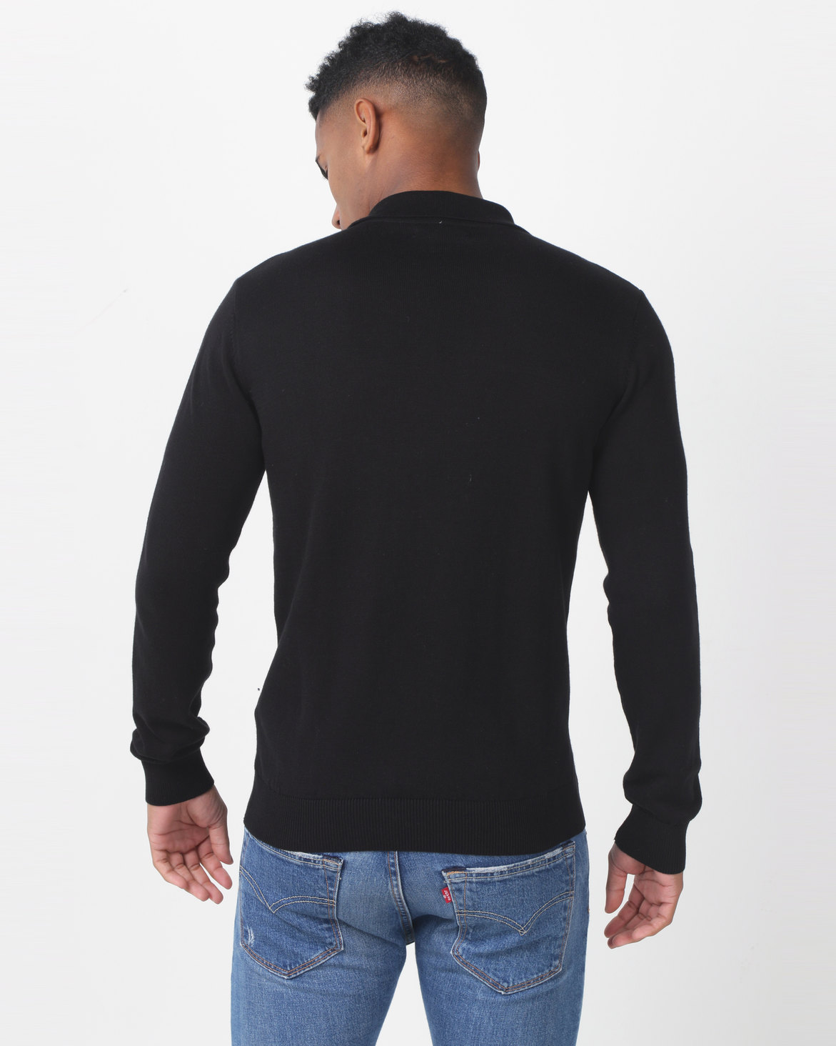 Klevas Bean Suede Panel Knitwear Black | Zando