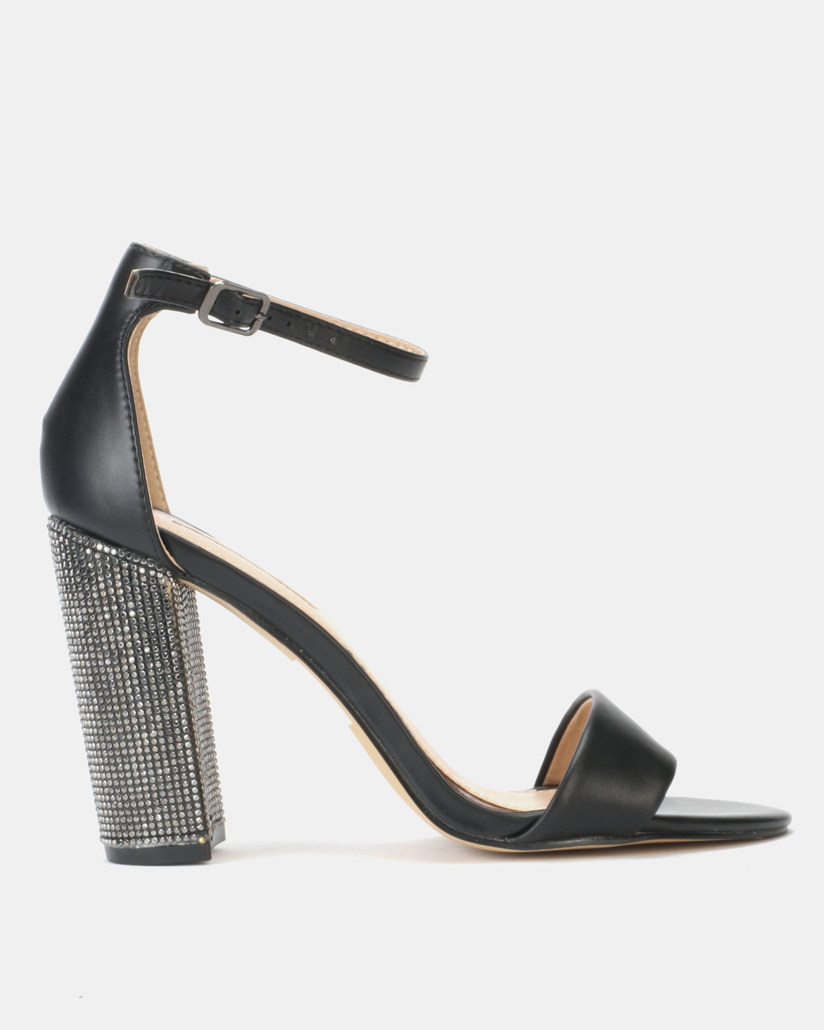 Legit Embellished Block Heel Sandal Black | Zando