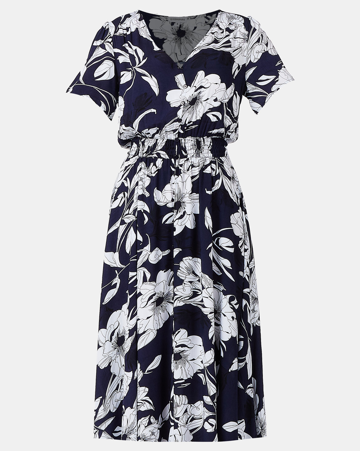 Queenspark Maxi Floral Print Design Woven Dress Blue | Zando
