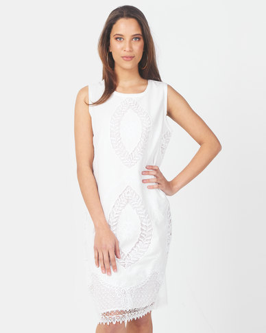 Queenspark Embroidered Sleeveless Woven Dress White | Zando