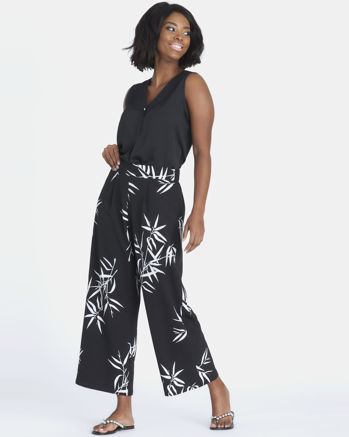 Contempo Printed Pants Black | Zando