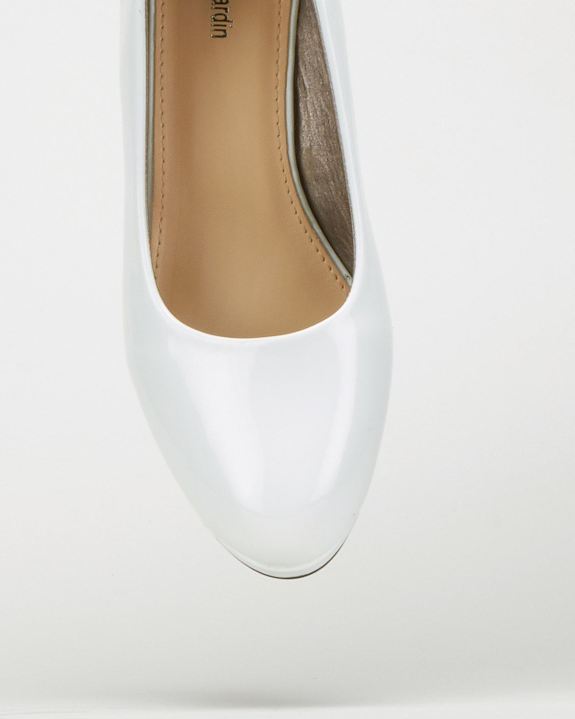 Pierre Cardin Platform Mid Heel Patent Court White | Zando