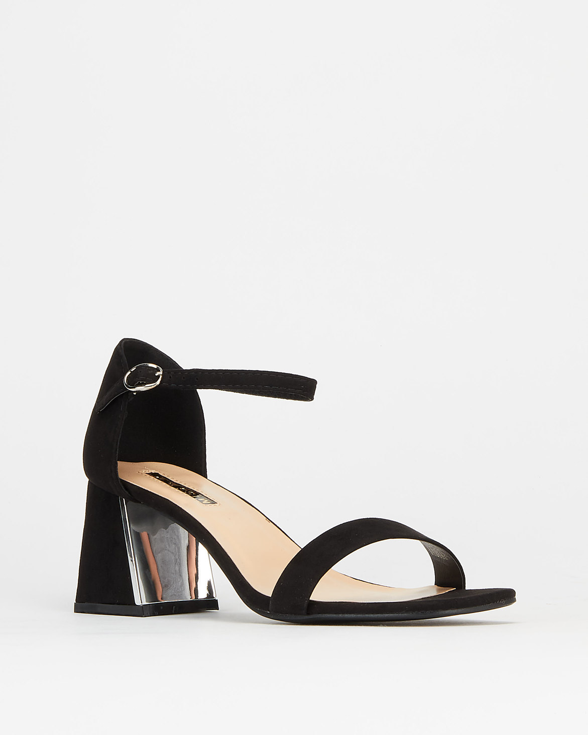 Legit Closed Quarter Block Heels With Metal Insert Black | Zando