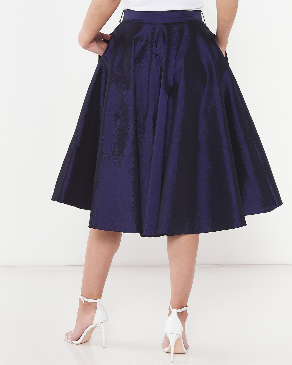 Queenspark Shimmer Taffetta Woven Skirt Navy | Zando
