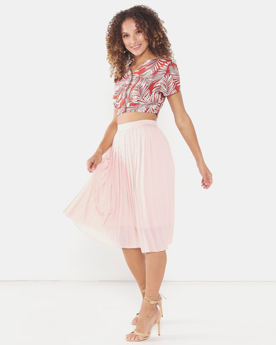 Legit Pleated Midi Skirt Blush | Zando