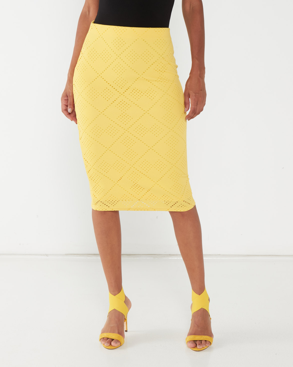 Queenspark Two Pack Knit & Punch-Out Pencil Skirt Multi | Zando