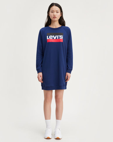 Levi’s® Crew Sweatshirt Dress Blue