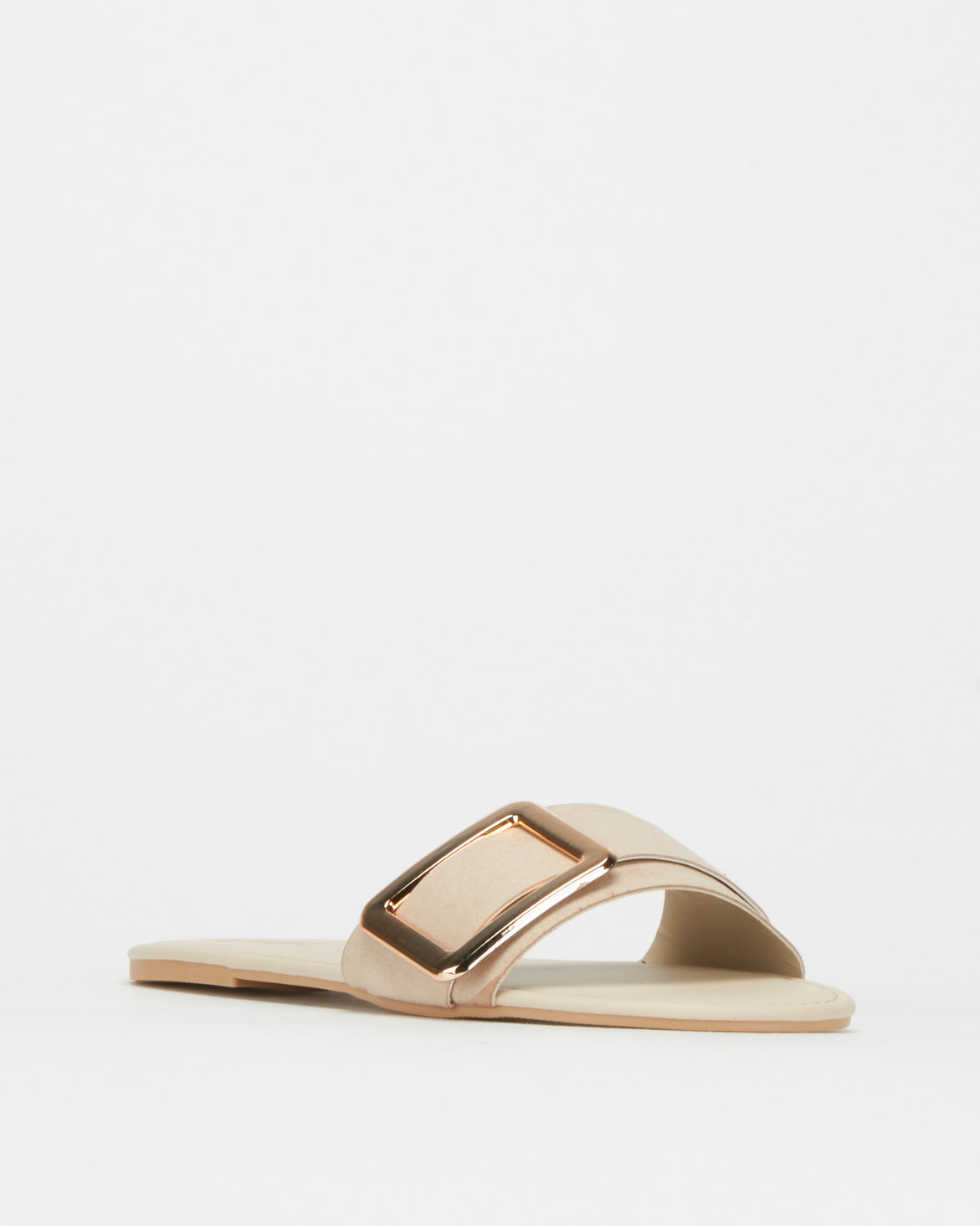 Legit S19 Flat Mule Sandals with Square Trim Blush | Zando
