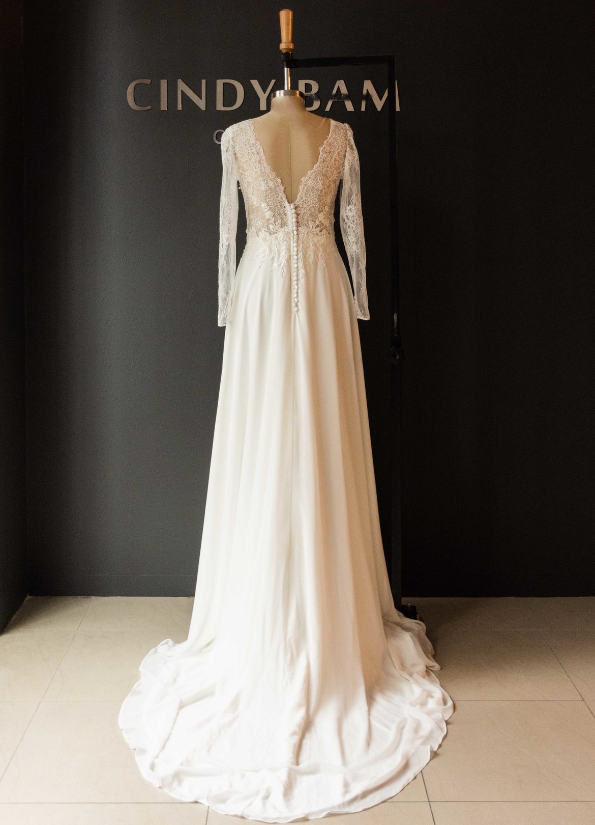 Cindy Bam Long Sleeve Lace Wedding Gown Blush Zando