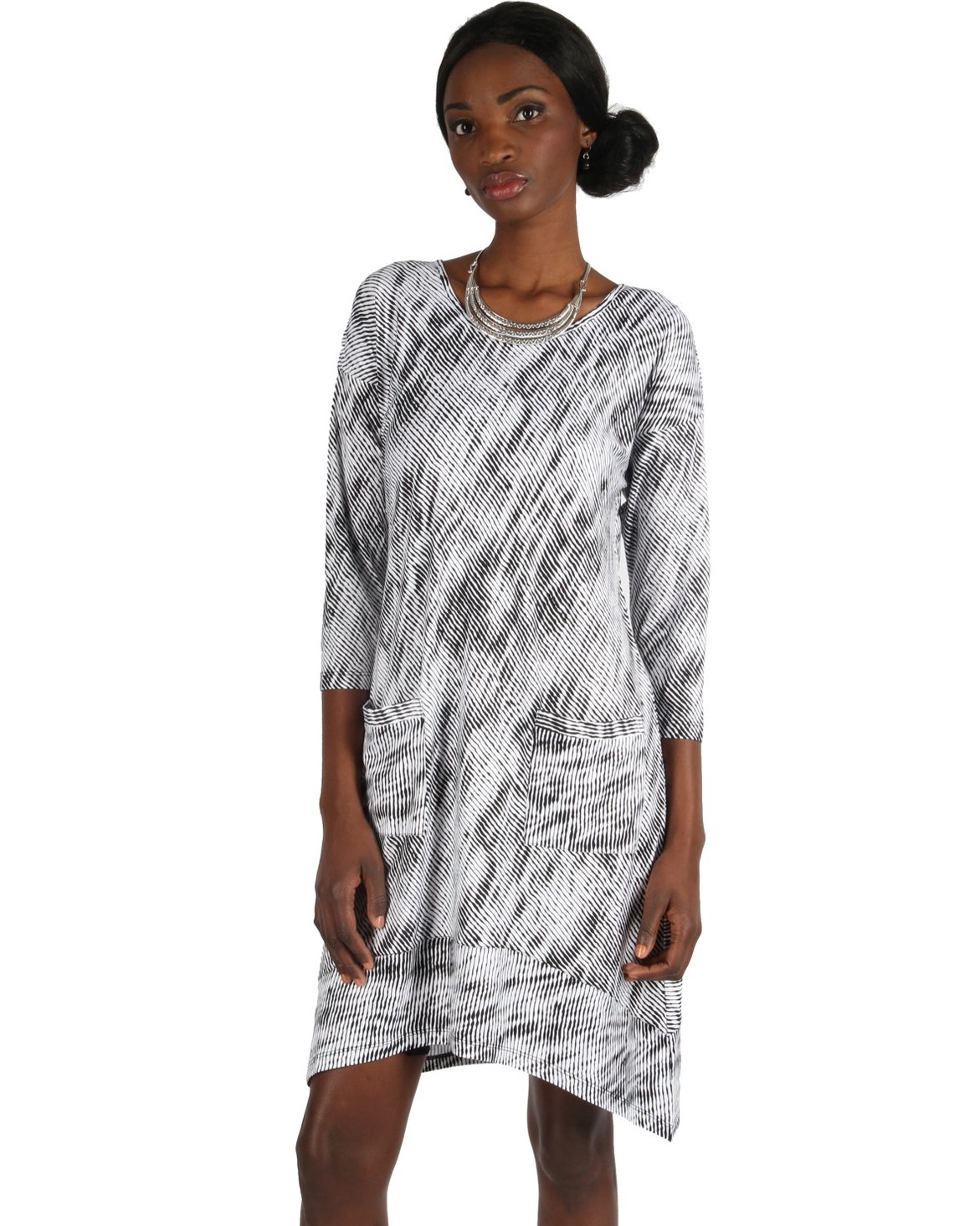 Yarra Trail Shadow Stripe Dress Grey | Zando