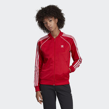 adidas sst track jacket women's red