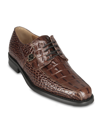 John Drake Crocodile Print Dress Shoes Brown | Zando
