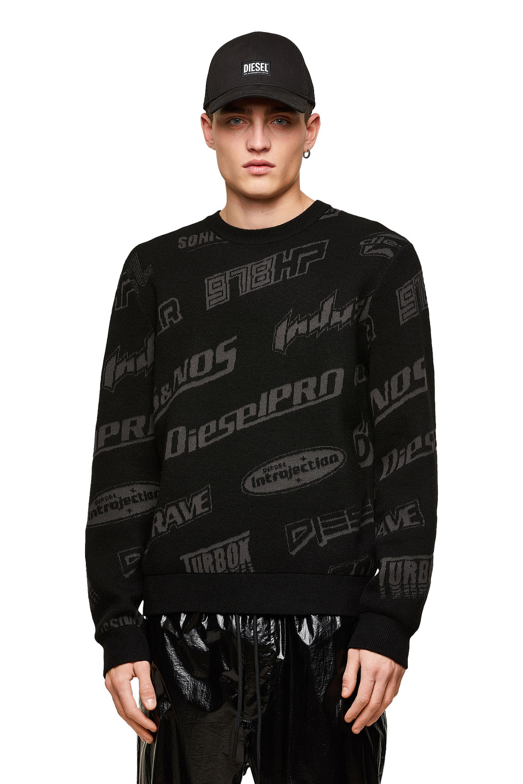 Pullover With Logo Jacquard
