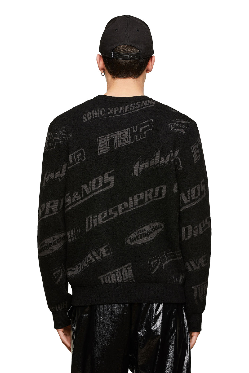 Pullover With Logo Jacquard