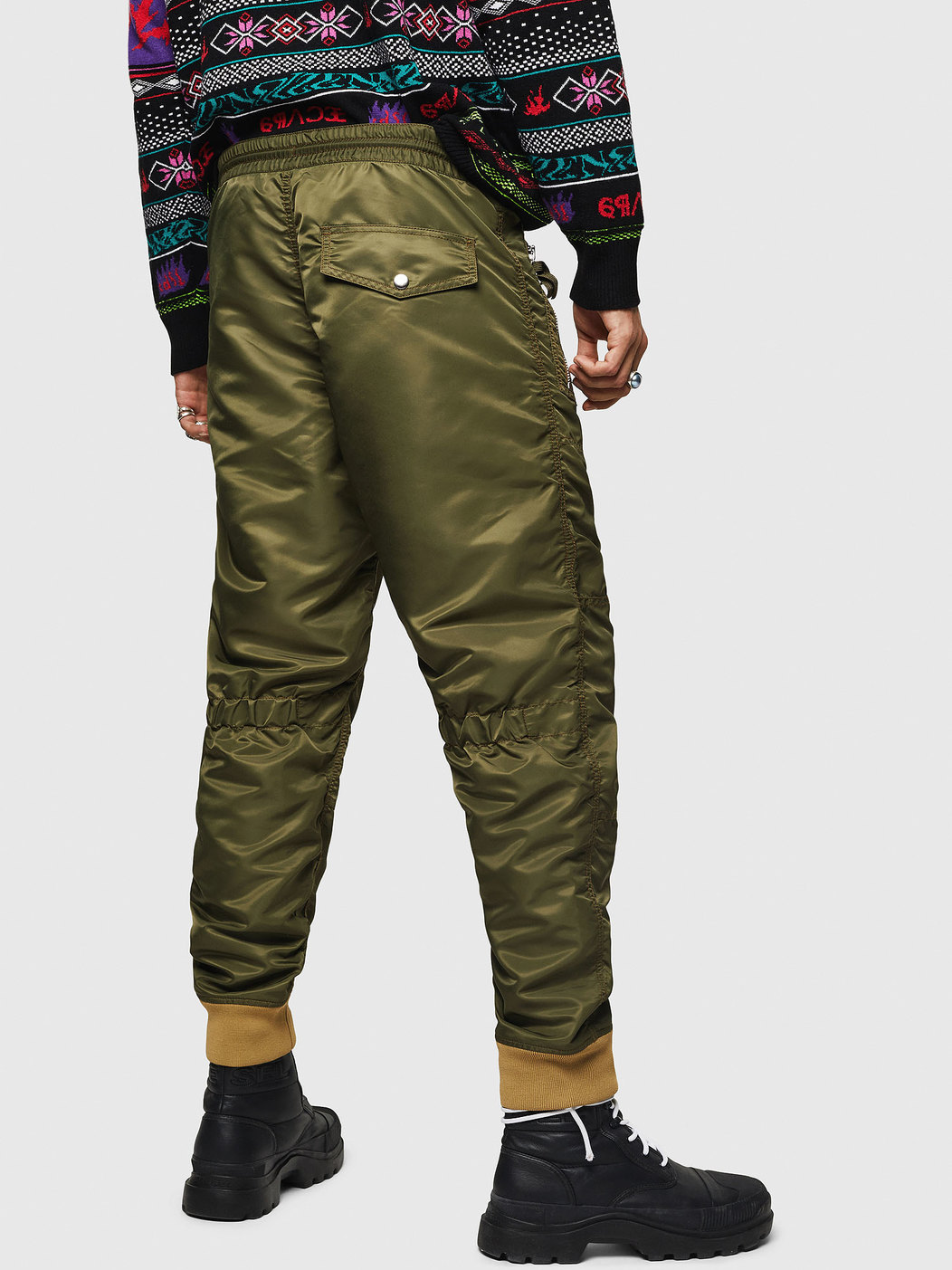 Nylon Pants With Military Details
