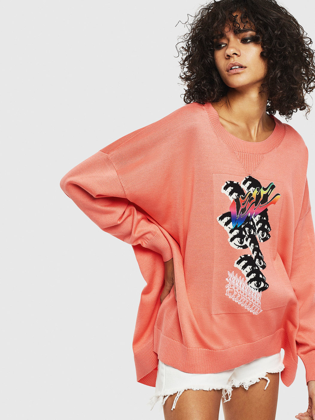 Oversized Pullover With Eye Intarsia