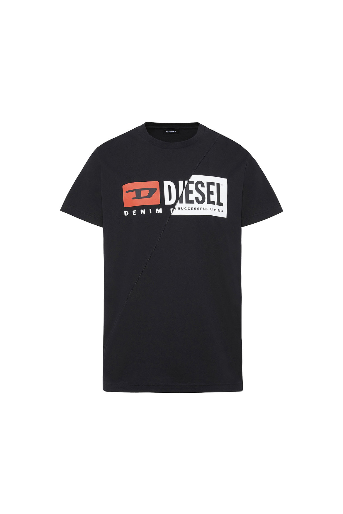 T-Shirt With Dual Logo Print | Diesel