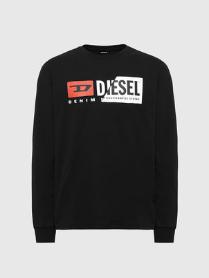 Long-Sleeve T-Shirt With Double Logo | Diesel