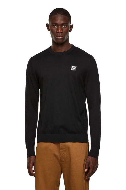 Cotton Pullover With Logo Patch