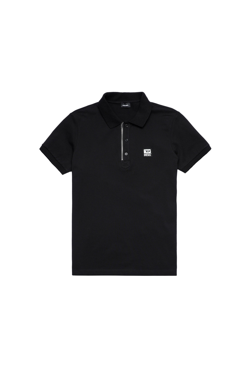Pique Polo Shirt With Zip Detail