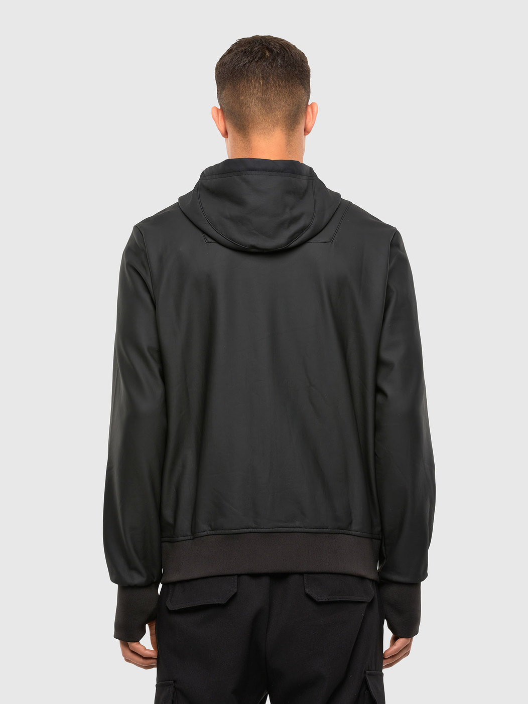 Hooded Jacket In Coated Sweat Fabric