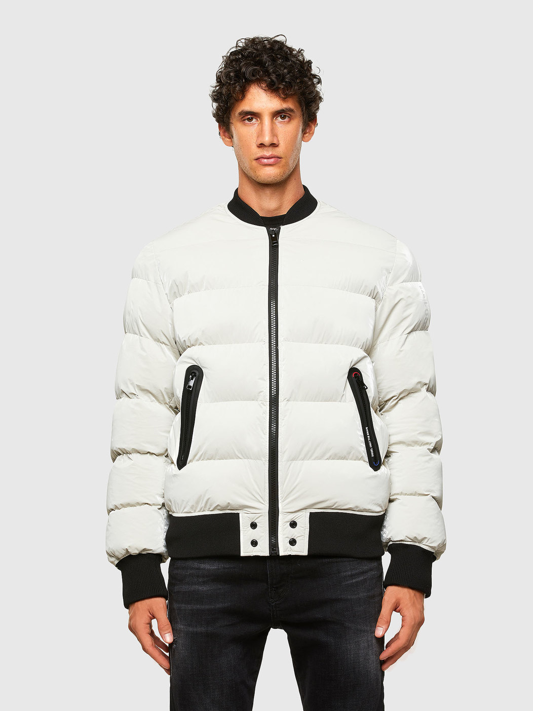 Quilted Bomber Jacket In Coated Tyvek