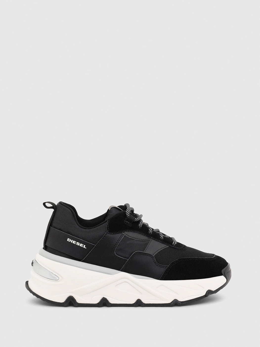 Chunky Sneakers In Nylon, Mesh And Suede