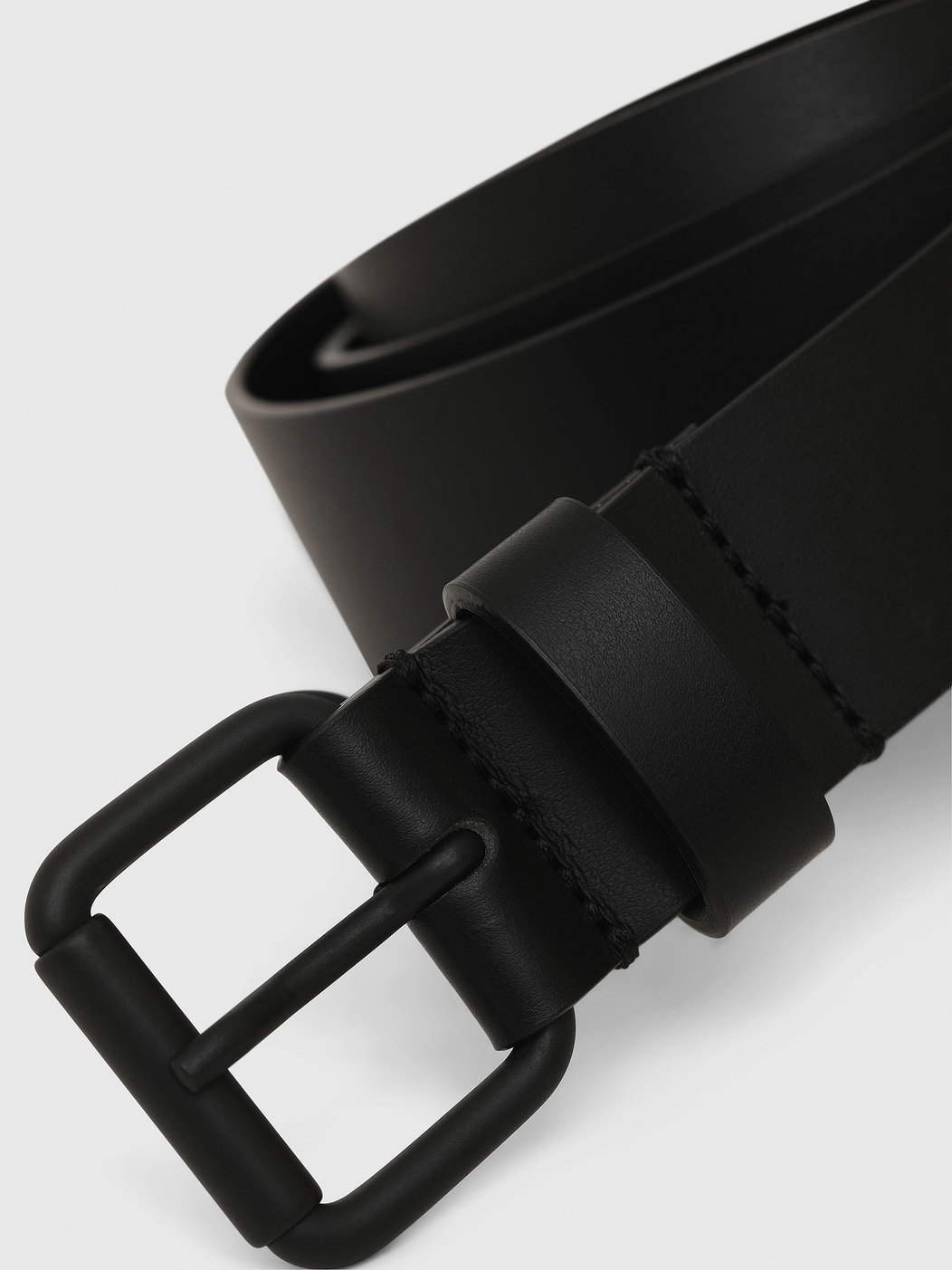 Faux Leather Belt With Logo Print