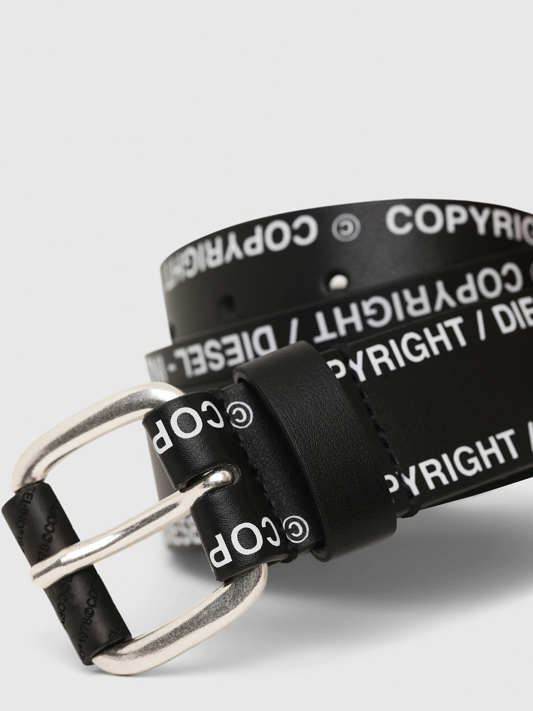 Faux Leather Belt With Copyright Logo