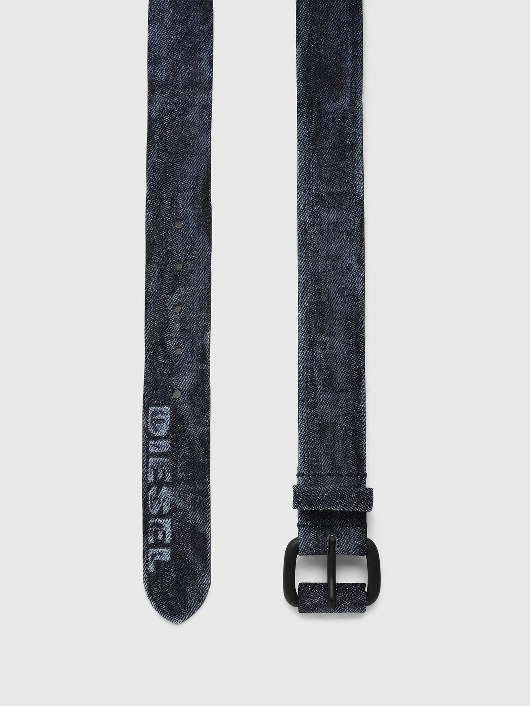 Denim Belt With Leather Reverse
