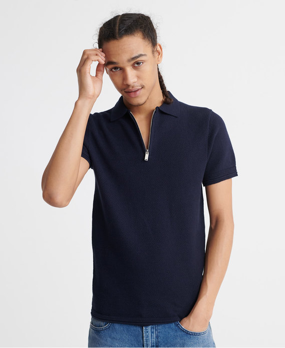 Edit Short Sleeved Knitted Polo Shirt