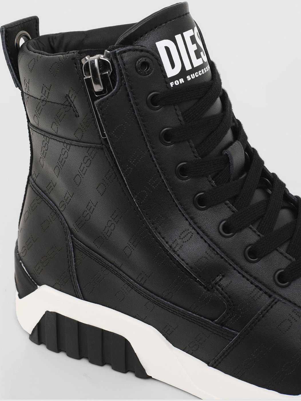 High-Top Sneakers In Perforated Leather