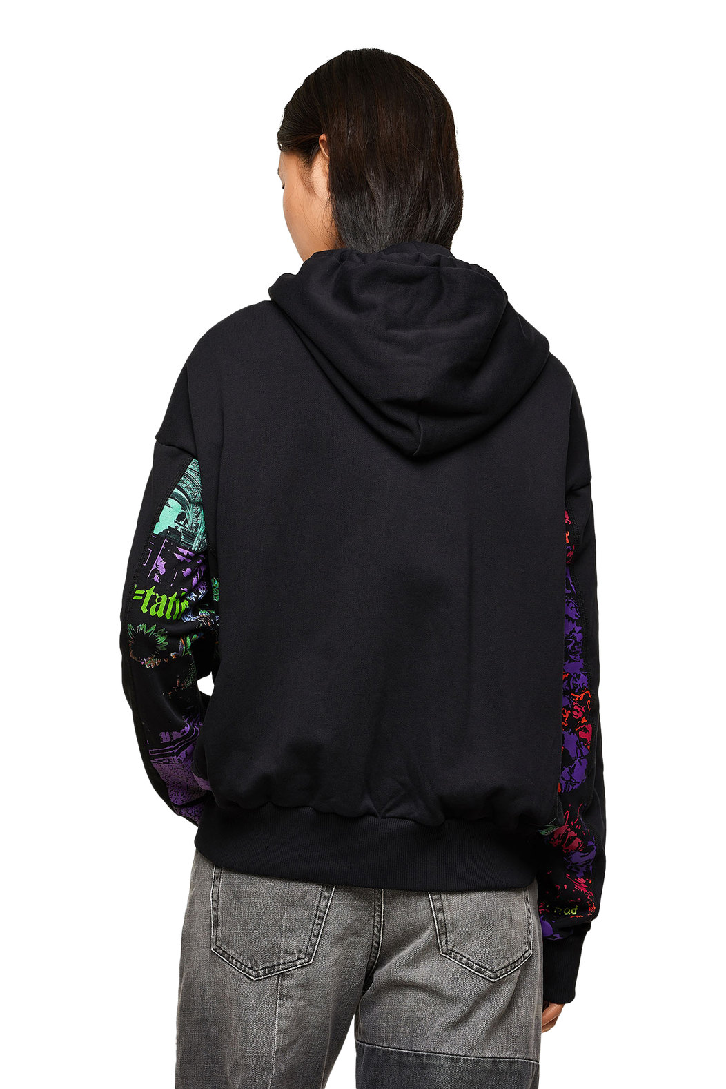 Hoodie with printed inserts