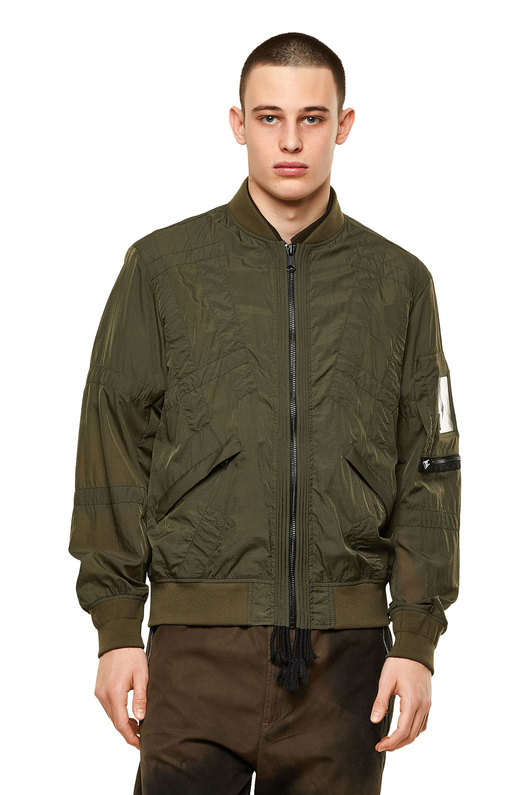 Top-stitched bomber jacket