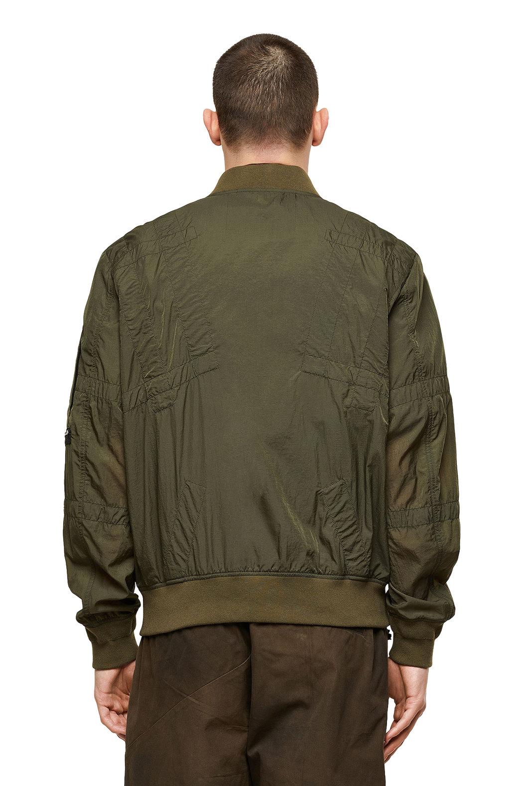 Top-stitched bomber jacket