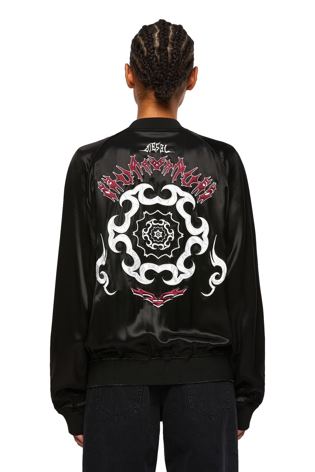 Reversible bomber with embroidery