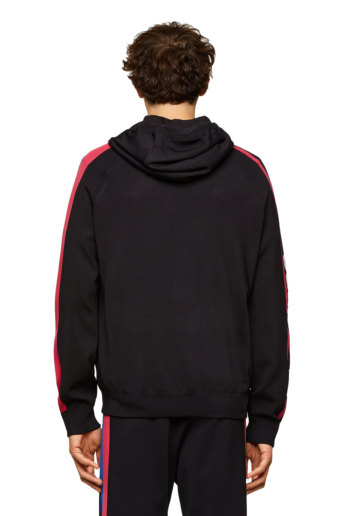 Knit hoodie with sporty bands | Diesel