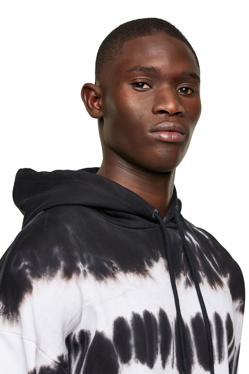 Tie-dye hoodie with reflective print