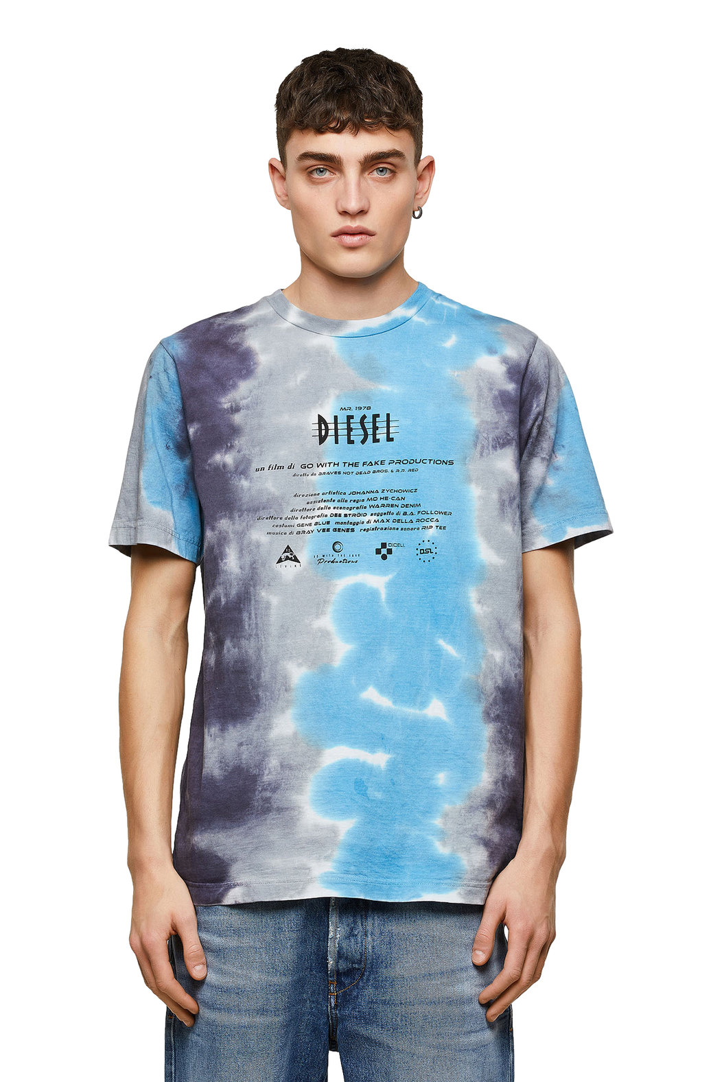 T-shirt with tricolour tie-dye