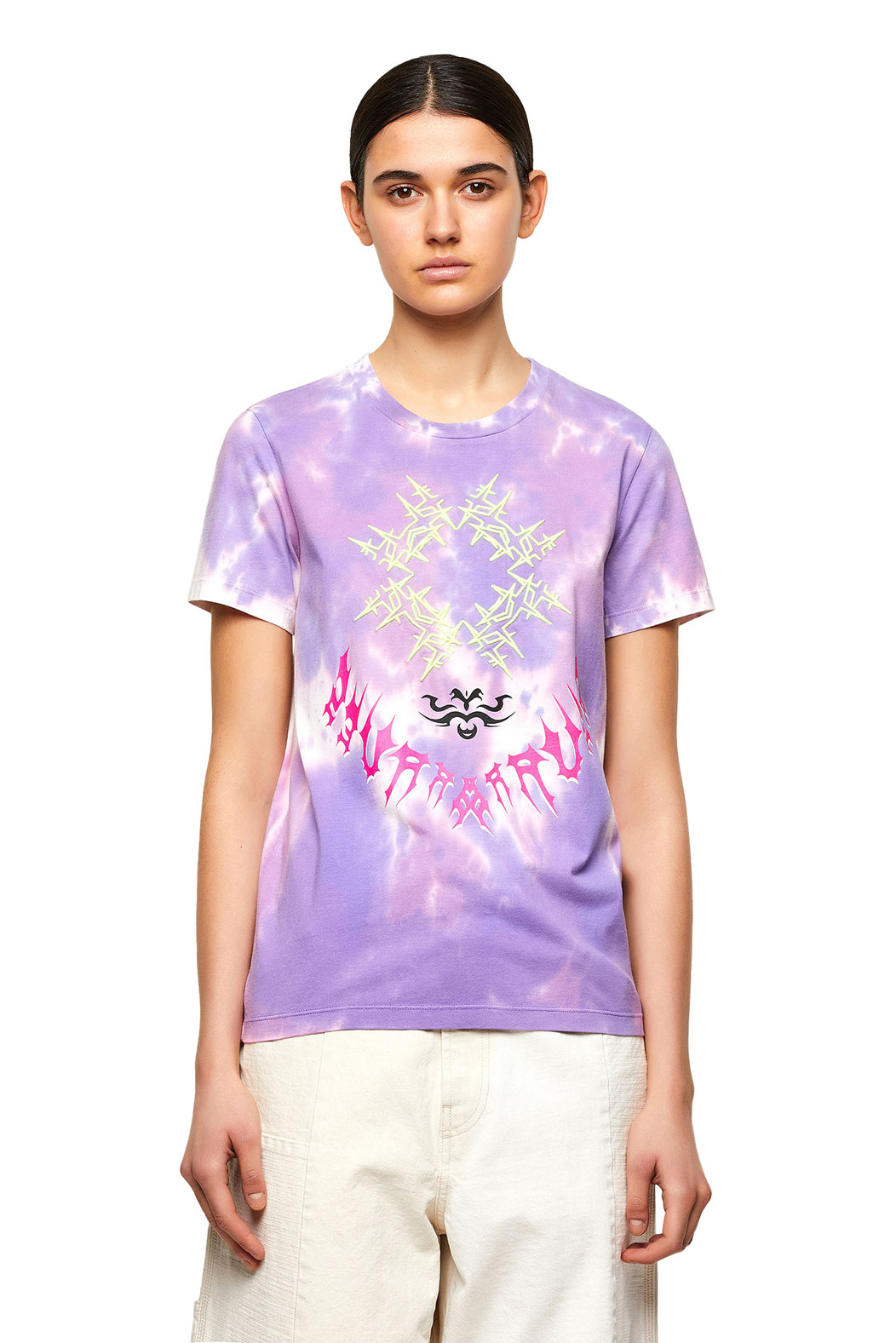 Tie-dye T-shirt with embroidery
