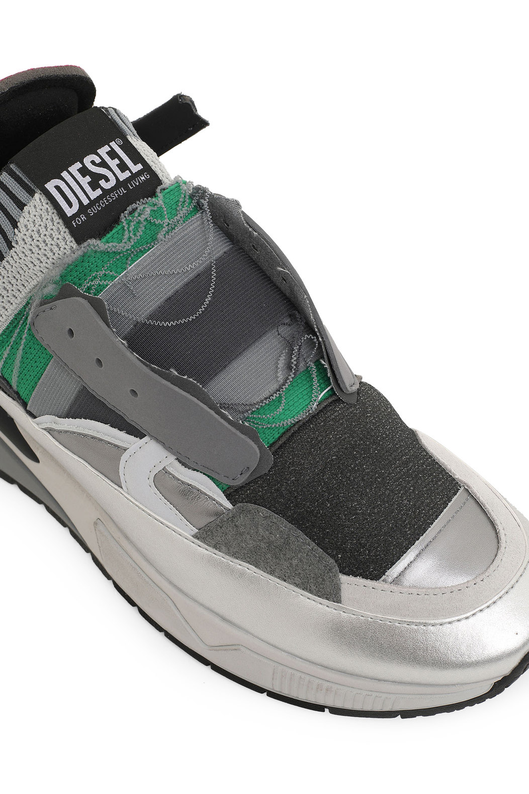 Slip-on sneakers with metallic trims
