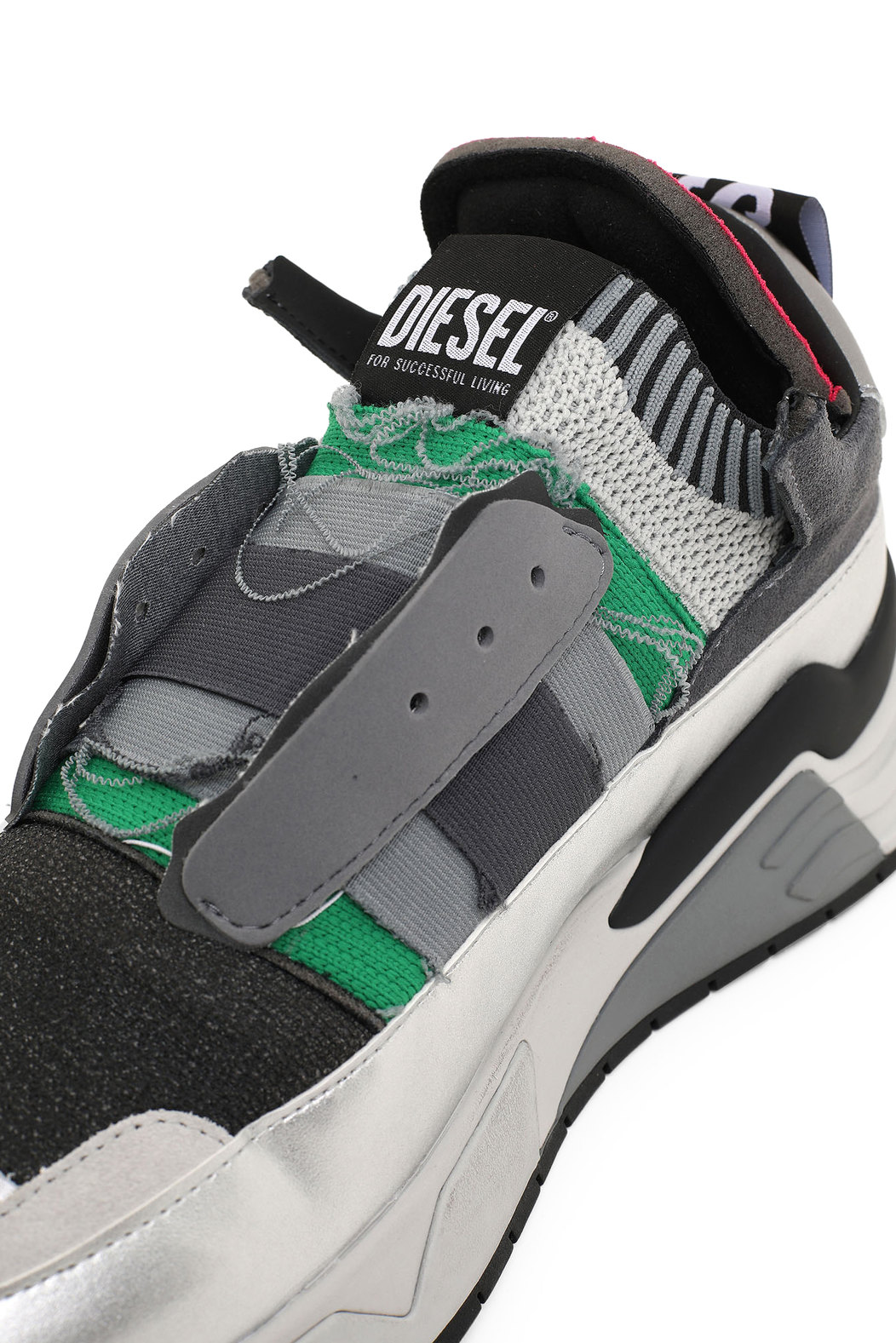 Slip-on sneakers with metallic trims
